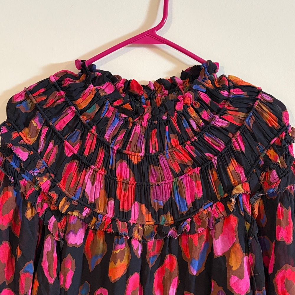 Farm Rio Iridescent Leopard Ruffled Mini Dress - Picture 5 of 9